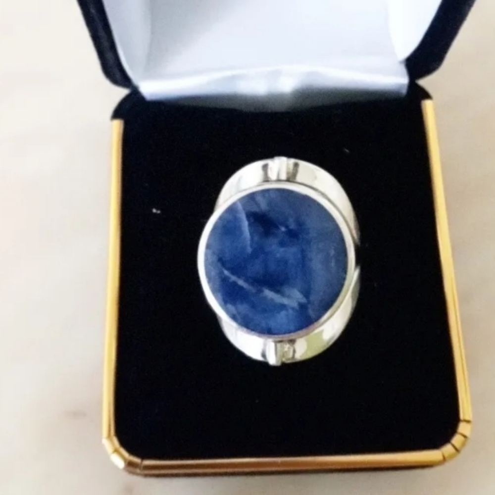 Ring Silver 950 Adjustable Ring With Natural Ston… - image 7